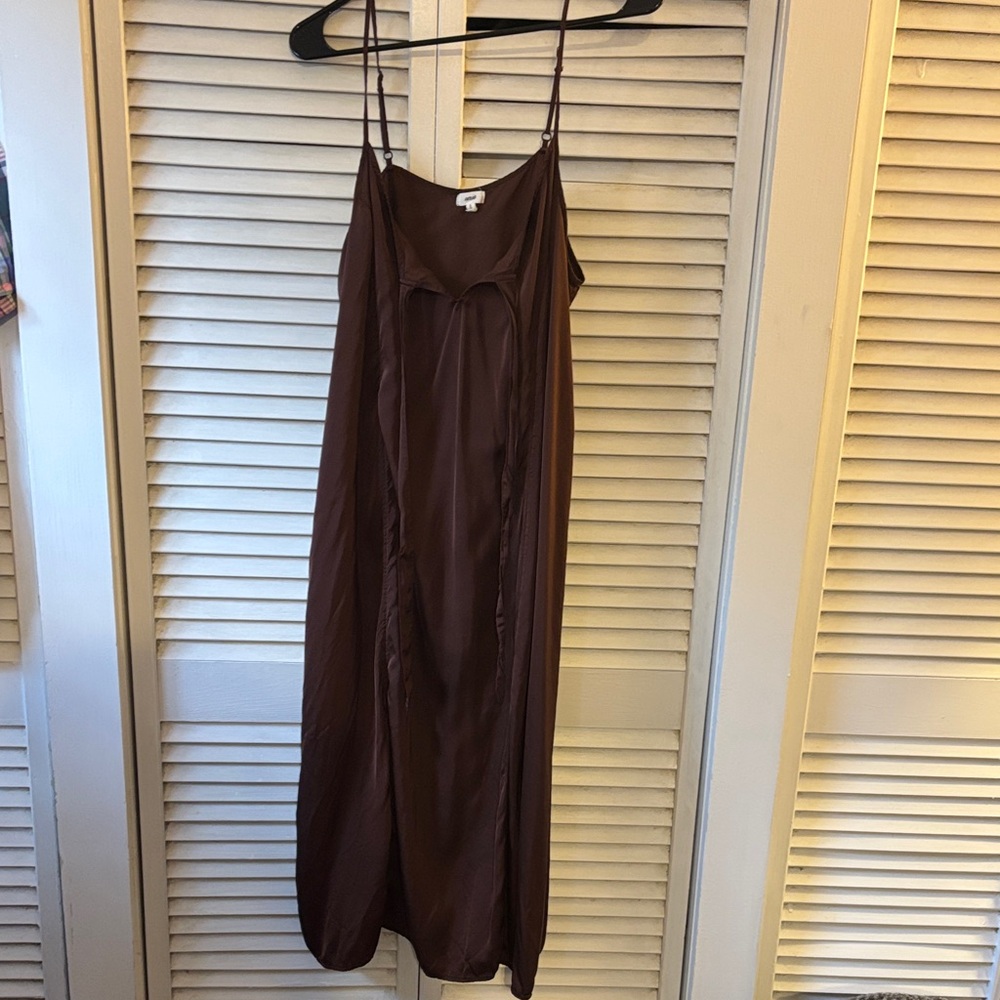 Aerie Chocolate Satin Slip Dress